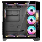 Rampage Számítógépház - NOVA (fekete; üveg; ATX; 9,17" TFT kijelző, 7x120mm RGB, 1xUSB3.0 + 1xUSB2.0) - Image 4
