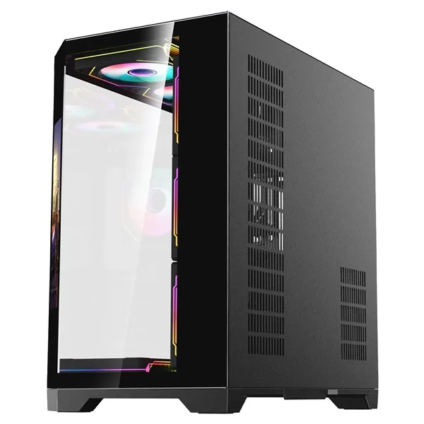 Rampage Számítógépház - NOVA (fekete; üveg; ATX; 9,17" TFT kijelző, 7x120mm RGB, 1xUSB3.0 + 1xUSB2.0) - Image 5