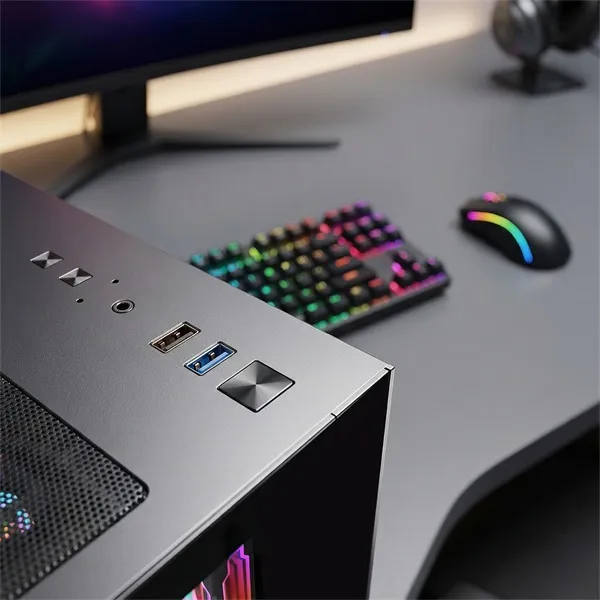 Rampage Számítógépház - NOVA (fekete; üveg; ATX; 9,17" TFT kijelző, 7x120mm RGB, 1xUSB3.0 + 1xUSB2.0) - Image 9