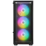 Rampage Számítógépház - SHIVA  (fekete; ablakos; ATX, alsó táp, 4x120mm LED) - Image 2