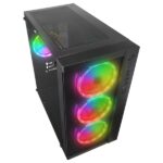 Rampage Számítógépház - VEGA V2 (fekete; üveg; ATX; alsó táp; 4x120mm RGB, 1xUSB3.0 + 2xUSB2.0) - Image 3