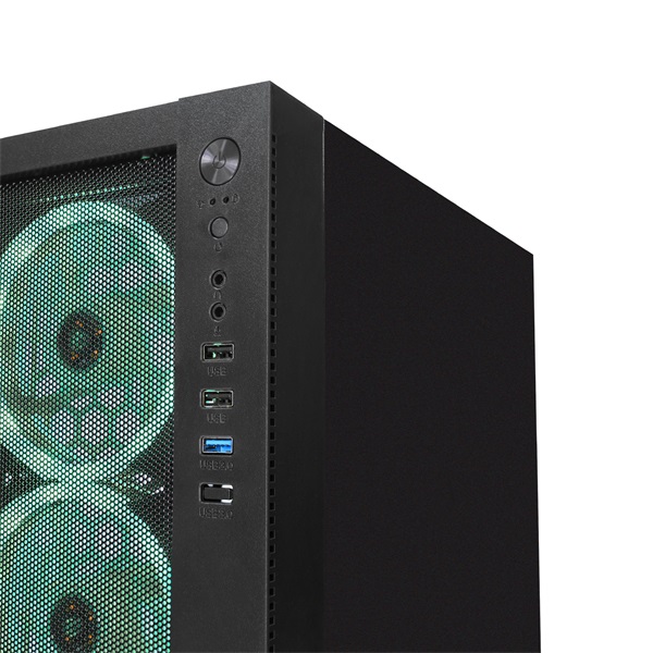 Rampage Számítógépház - VEGA V2 (fekete; üveg; ATX; alsó táp; 4x120mm RGB, 1xUSB3.0 + 2xUSB2.0) - Image 4