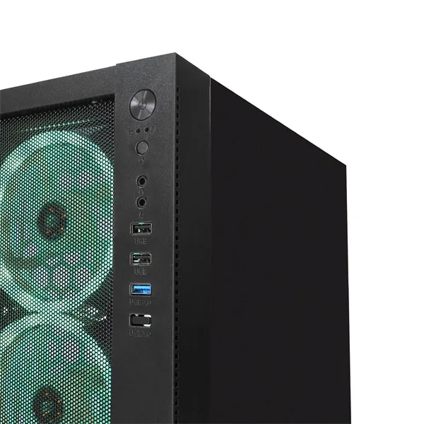 Rampage Számítógépház - VEGA V2 (fekete; üveg; mATX; alsó táp; 4x120mm RGB, 1xUSB3.0 + 2xUSB2.0) - Image 4