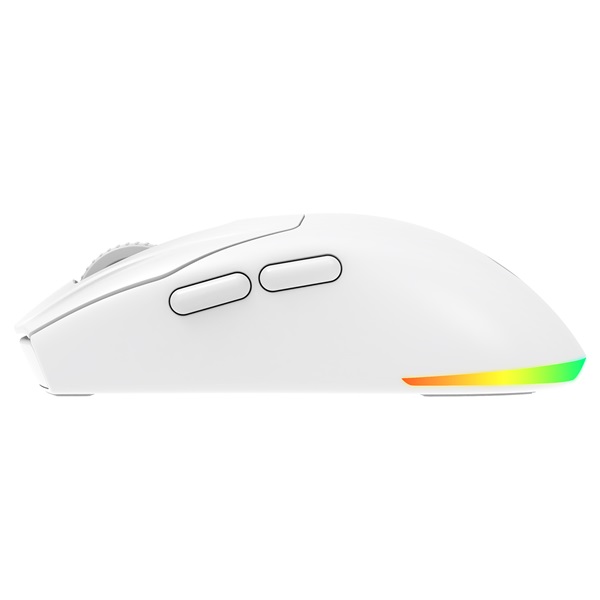 Rampage Vezeték Nélküli Egér - PROTE M5 (Pixart PAW3311, Huano 80M, 24000 DPI, 400mAh, 6 gomb, RGB, Type-C, fehér) - Image 5