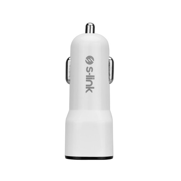 S-Link Autós töltő - SL-EC30L (2db USB, 5V/2.4A/3,4A, 17W, Lightning, 100cm adat+töltőkábel, fehér) - Image 3