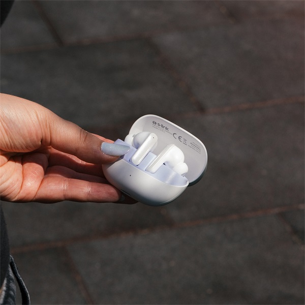 S-Link Fülhallgató Vezeték Nélküli - AirLite X Pro White (BT5.3, ENC + Hybrid ANC, mikrofon, fehér) - Image 6