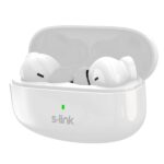 S-Link Fülhallgató Vezeték Nélküli - SL-TWS08 White (Bluetooth, ENC, Type-C, 4x HD mikrofon, 40 óra, fehér) - Image 2