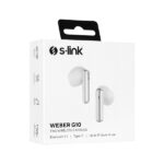 S-Link Fülhallgató Vezeték Nélküli - Weber G10 (Bluetooth v5.1, Type-C, mikrofon, fehér) - Image 5