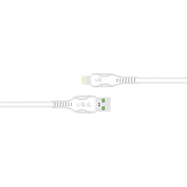 S-Link Hálózati töltő - AND-EC14B Lightning  (1db USB, 5V/1A, 5W, Lightning-USB 100cm adat+töltőkábel, fehér) - Image 3
