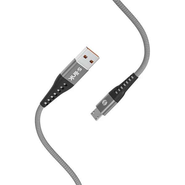 S-Link kábel - SL-STM60M (3A, 12W, Gyorstöltés, MicroUSB, 100cm adat+töltőkábel, szürke) - Image 3