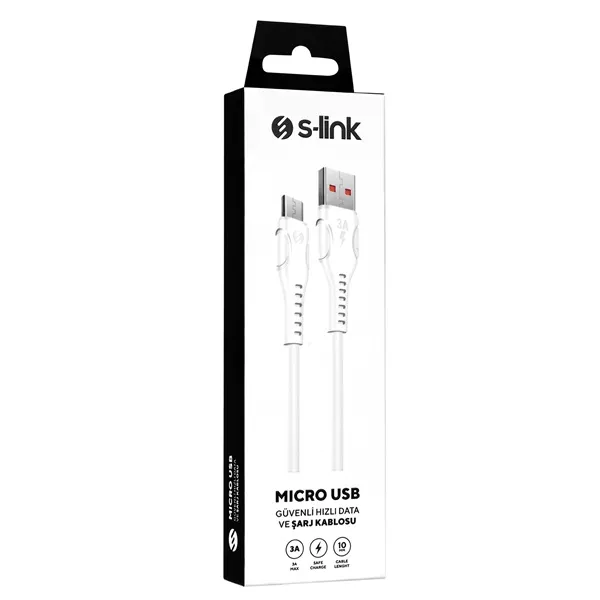 S-Link kábel - SL-X241 (2.4A, 12W, Gyorstöltés, Micro USB, 100cm adat+töltőkábel, fekete) - Image 2
