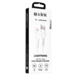S-Link kábel - SL-X242 (3A, 12W, Gyorstöltés, Lightning, 100cm adat+töltőkábel, fehér) - Image 2