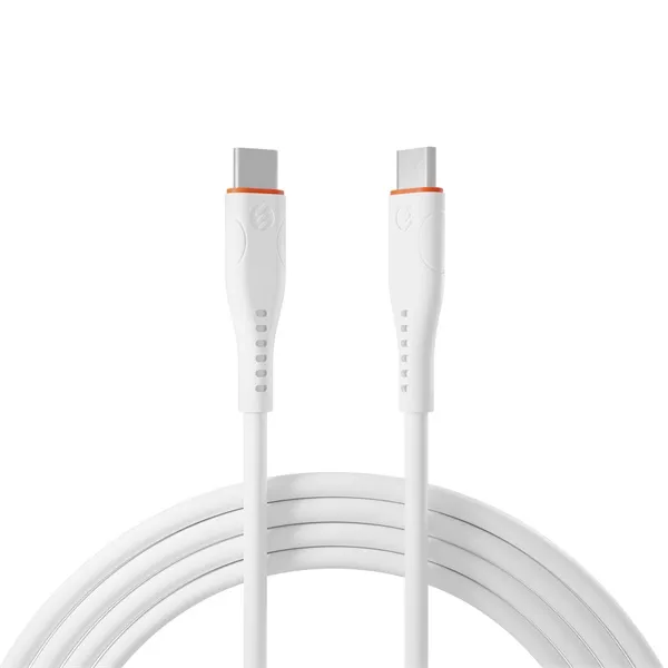 S-Link kábel - SL-X280E (3A, 60W, Gyorstöltés, Type-C to Type-C 100cm adat+töltőkábel, fehér)