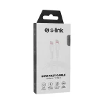 S-Link kábel - SL-X280E (3A, 60W, Gyorstöltés, Type-C to Type-C 100cm adat+töltőkábel, fehér) - Image 5