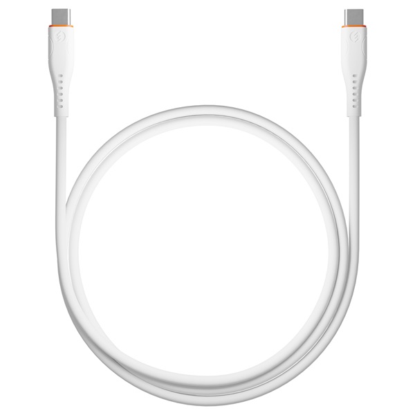 S-Link kábel - SW-C135 (3A, 60W, Gyorstöltés, Type-C to Type-C, adat+töltőkábel, 2m, fehér) - Image 1