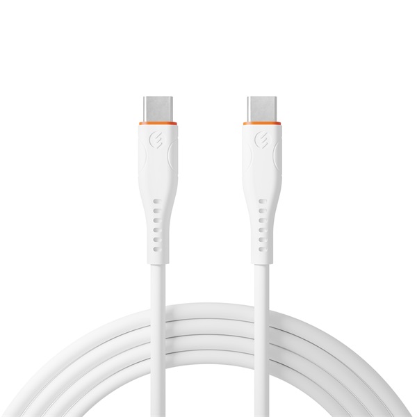 S-Link kábel - SW-C135 (3A, 60W, Gyorstöltés, Type-C to Type-C, adat+töltőkábel, 2m, fehér) - Image 4