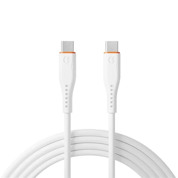 S-Link kábel - SW-C135 (3A, 60W, Gyorstöltés, Type-C to Type-C, adat+töltőkábel, 2m, fehér) - Image 4