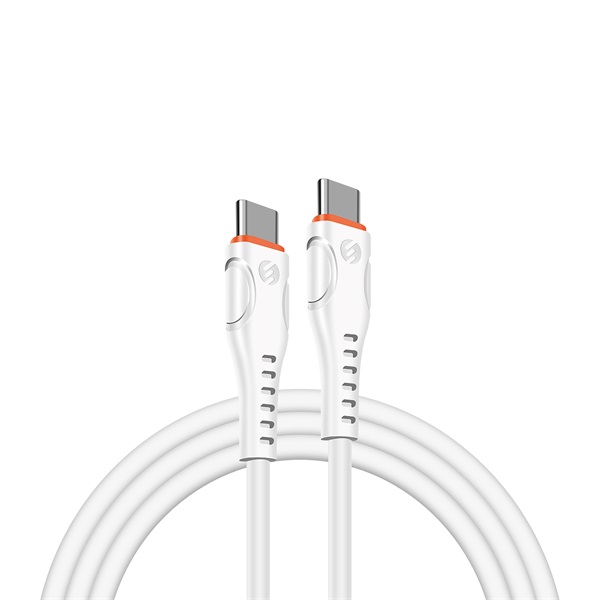 S-Link kábel - SW-C135 (3A, 60W, Gyorstöltés, Type-C to Type-C, adat+töltőkábel, 2m, fehér) - Image 5