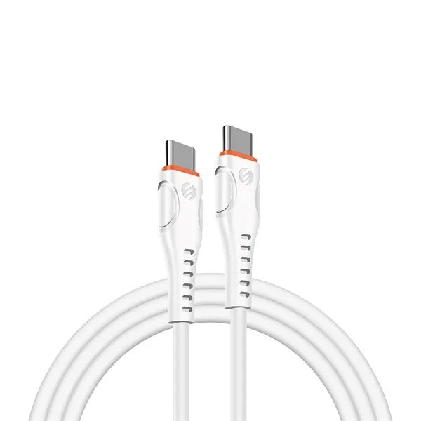S-Link kábel - SW-C135 (3A, 60W, Gyorstöltés, Type-C to Type-C, adat+töltőkábel, 2m, fehér) - Image 5