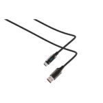 S-Link kábel - UC-066 (LED kijelző, 66W, Gyorstöltés, Type-C, 100cm adat+töltőkábel, fekete, fonott) - Image 4