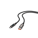 S-Link kábel - UC-066 (LED kijelző, 66W, Gyorstöltés, Type-C, 100cm adat+töltőkábel, fekete, fonott) - Image 2