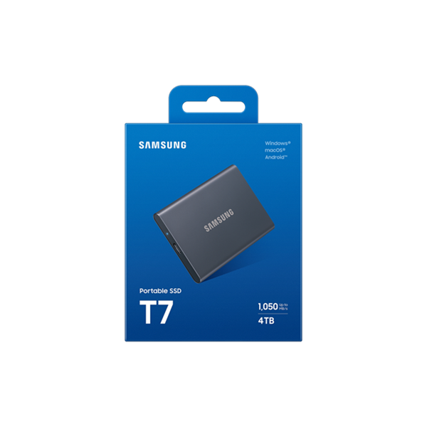 Samsung Külső SSD 4TB - MU-PC4T0T/WW (T7 external, szürke, USB 3.2, 4TB) - Image 3
