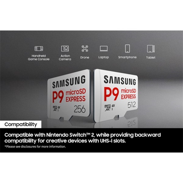 Samsung MicroSD kártya - 256GB MB-MK256T/WW (P9, Class10, PCIe Gen3.0x1, NVMe 1.3, SD 7.1, UHS-I) - Image 3