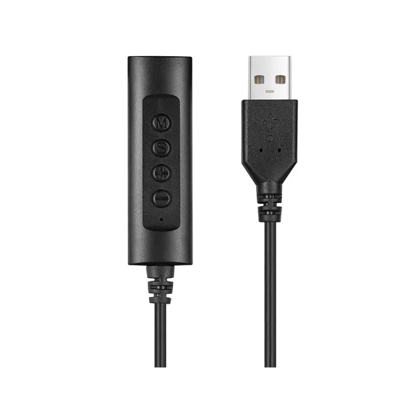 Sandberg Fejhallgató - 2in1 Office Headset Jack+USB (mikrofon; USB+Jack; hangerő szabályzó; 1,5m kábel; fekete) - Image 2