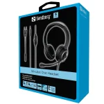Sandberg Fejhallgató - MiniJack Chat Headset (mikrofon; 3,5mm jack; hangerő szabályzó; 1,8m kábel; fekete) - Image 4
