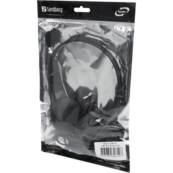 Sandberg Fejhallgató - USB Office Headset Saver (mikrofon; USB; hangerő szabályzó; 1,5m kábel; fekete) - Image 5