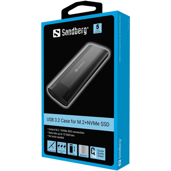 Sandberg_Kulso_SSD_Haz_-_USB_32_Case_for_M2_NVMe_SSD_USB-C_M2NVMe_Max2TB_fekete-i331508.jpg Sandberg Külső SSD Ház - USB 3.2 Case for M.2+NVMe SSD (USB-C; M.2/NVMe; Max.:2TB, fekete) - Image 4
