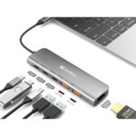 Sandberg Notebook Dokkoló - USB-C Dock HDMI + 2xUSB-A + 2xUSB-C + PD100W - Image 2