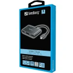 Sandberg Notebook Dokkoló - USB-C Dock (USB-C bemenet; 2xHDMI+USB-A3.0+1xVGA kimenet) - Image 3