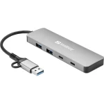 SANDBERG Hub és elosztó, USB-C/A to 2xUSB-A+2xUSB-C Hub - Image 2