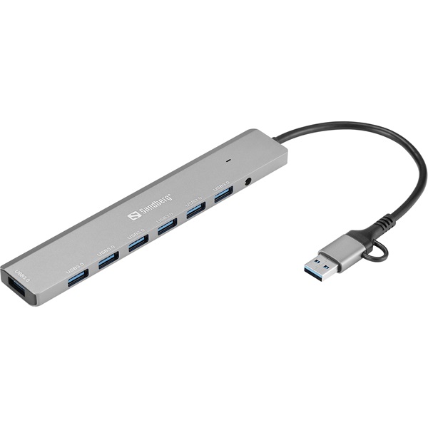 Sandberg USB Hub - USB-C/A to 7 x USB 3.0 Hub - Image 2