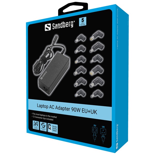 Sandberg Univerzális Töltő adapter - Laptop AC Adapter 90W EU+UK - Image 8