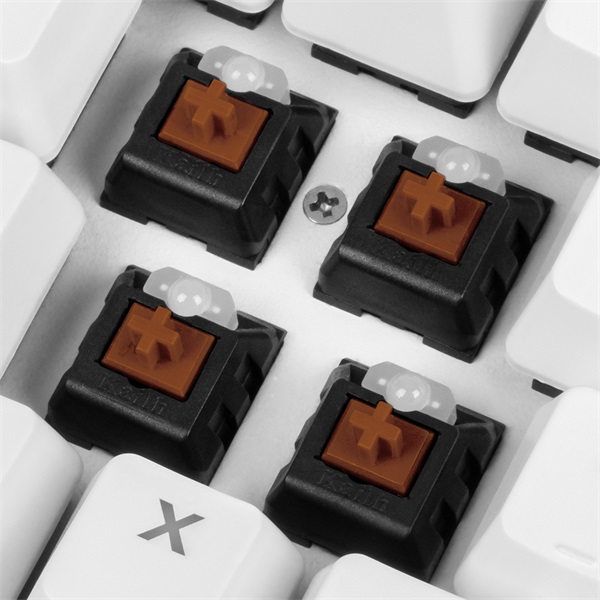 Sharkoon Billentyűzet Mechanikus - Skiller SGK3 White/Brown (Kailh Brown mechanika; Világítás; fehér; angol) - Image 4