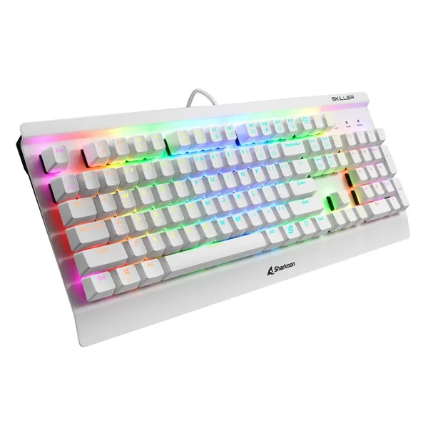 Sharkoon Billentyűzet Mechanikus - Skiller SGK3 White/Red (Kailh Red mechanika; Világítás; fehér; angol) - Image 2