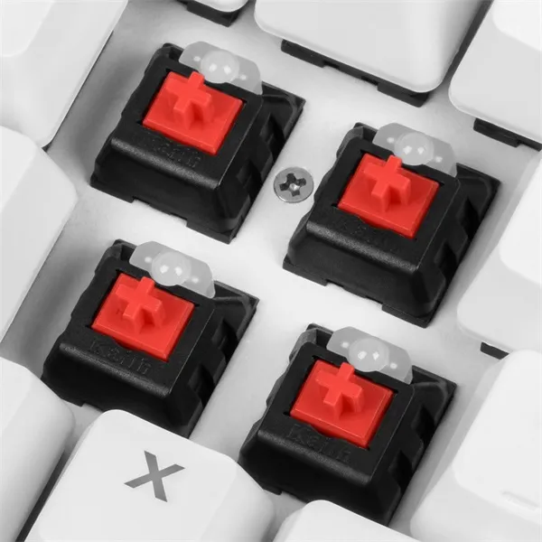 Sharkoon Billentyűzet Mechanikus - Skiller SGK3 White/Red (Kailh Red mechanika; Világítás; fehér; angol) - Image 4