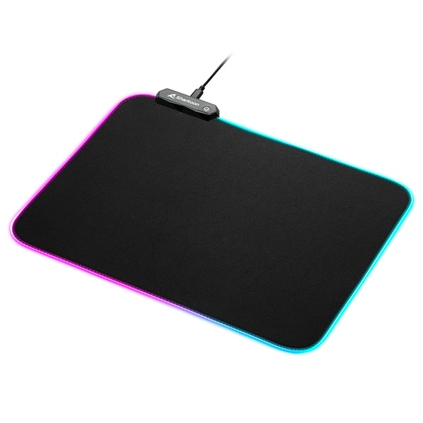 Sharkoon Egérpad - 1337 Gaming Mat RGB V2 360 (360 x 270 x 3 mm, RGB LED, lecsatlakoztatható USB kábel, fekete) - Image 2