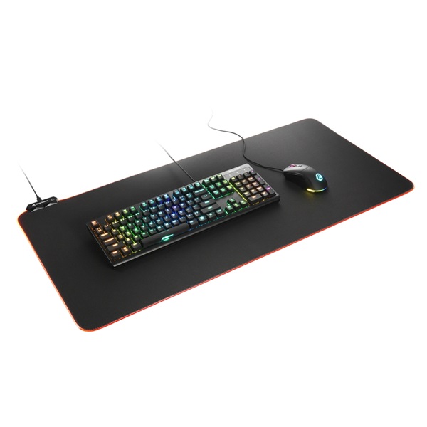 Sharkoon Egérpad - 1337 Gaming Mat RGB V2 900 (900 x 425 x 3 mm, RGB LED, lecsatlakoztatható USB kábel, fekete) - Image 5