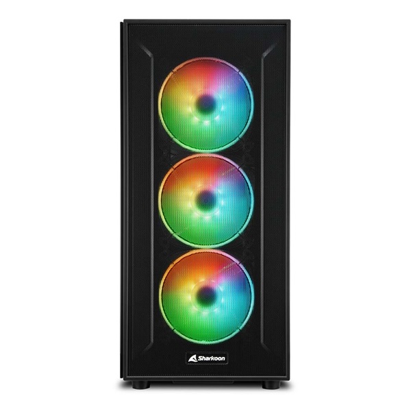 Sharkoon Számítógépház - TG6M RGB (fekete; ATX,mATX; alsó táp; 7x120mm v.; 2xUSB3.0, 2xUSB2.0, I/O) - Image 2