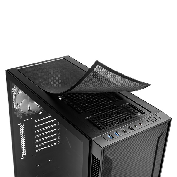 Sharkoon Számítógépház - TG6M RGB (fekete; ATX,mATX; alsó táp; 7x120mm v.; 2xUSB3.0, 2xUSB2.0, I/O) - Image 9