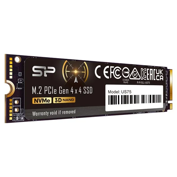 Silicon Power SSD - 1TB US75 (r:7000MB/s; w:6000 MB/s, NVMe 1.4 támogatás, M.2 PCIe Gen 4x4) - Image 2