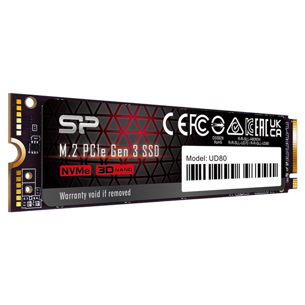 Silicon Power SSD - 250GB UD80 (r:3400MB/s; w:3000 MB/s, NVMe 1.4 támogatás, M.2 PCIe Gen 3x4) - Image 1