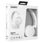 Snopy Fejhallgató Vezeték Nélküli - SN-XBK33 BATTY White (Bluetooth/AUX/TF Card, hang.szab., mikrofon, fehér) - Image 6