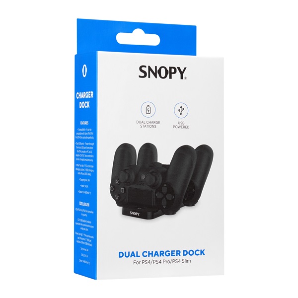 Snopy Gamepad töltő - SG-PS4 (dokkoló 2x PS4 kontroller töltéséhez, fekete) - Image 5