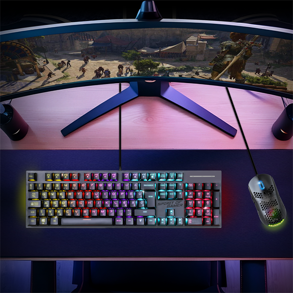 Spirit of Gamer Billentyűzet Mechanikus - XPERT K250 (105 gomb, SOG red, RGB LED,USB, anti-ghosting, fekete, magyar) - Image 7