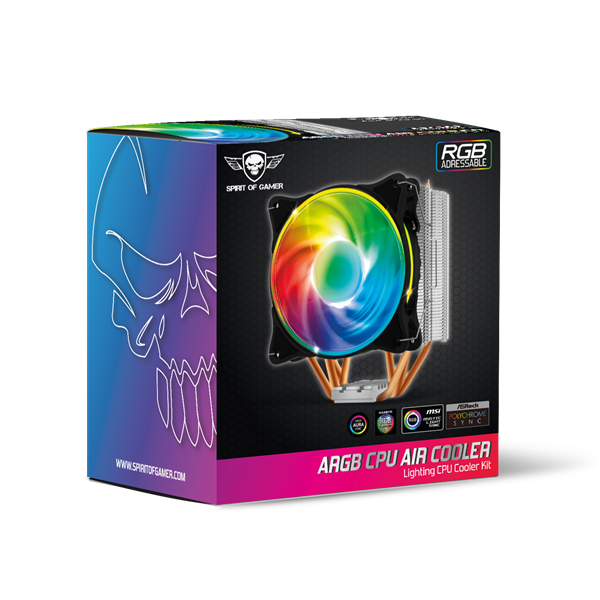 Spirit of Gamer CPU Cooler - CPU AIRCOOLER 120 MM ARGB (27dB; 2500 RPM; 1x12cm; aluminium/réz) - Image 12