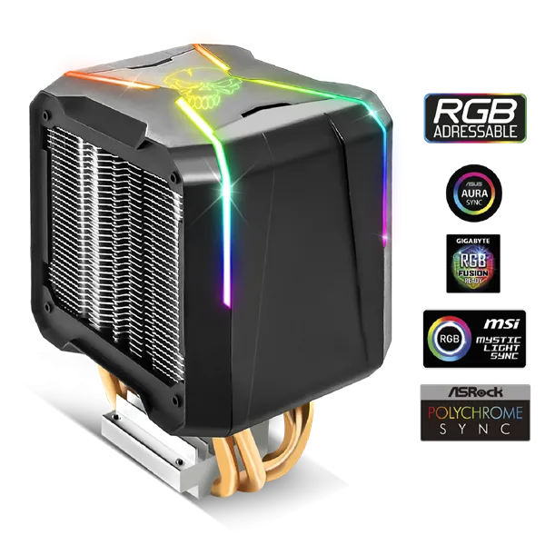 Spirit of Gamer CPU Cooler - CPU AIRCOOLER PRO ARGB (27dB; 1600 RPM; 1x12cm; aluminium/réz)